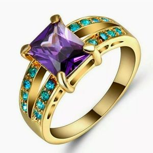 New Amethyst Yellow Gold Filled Ring.